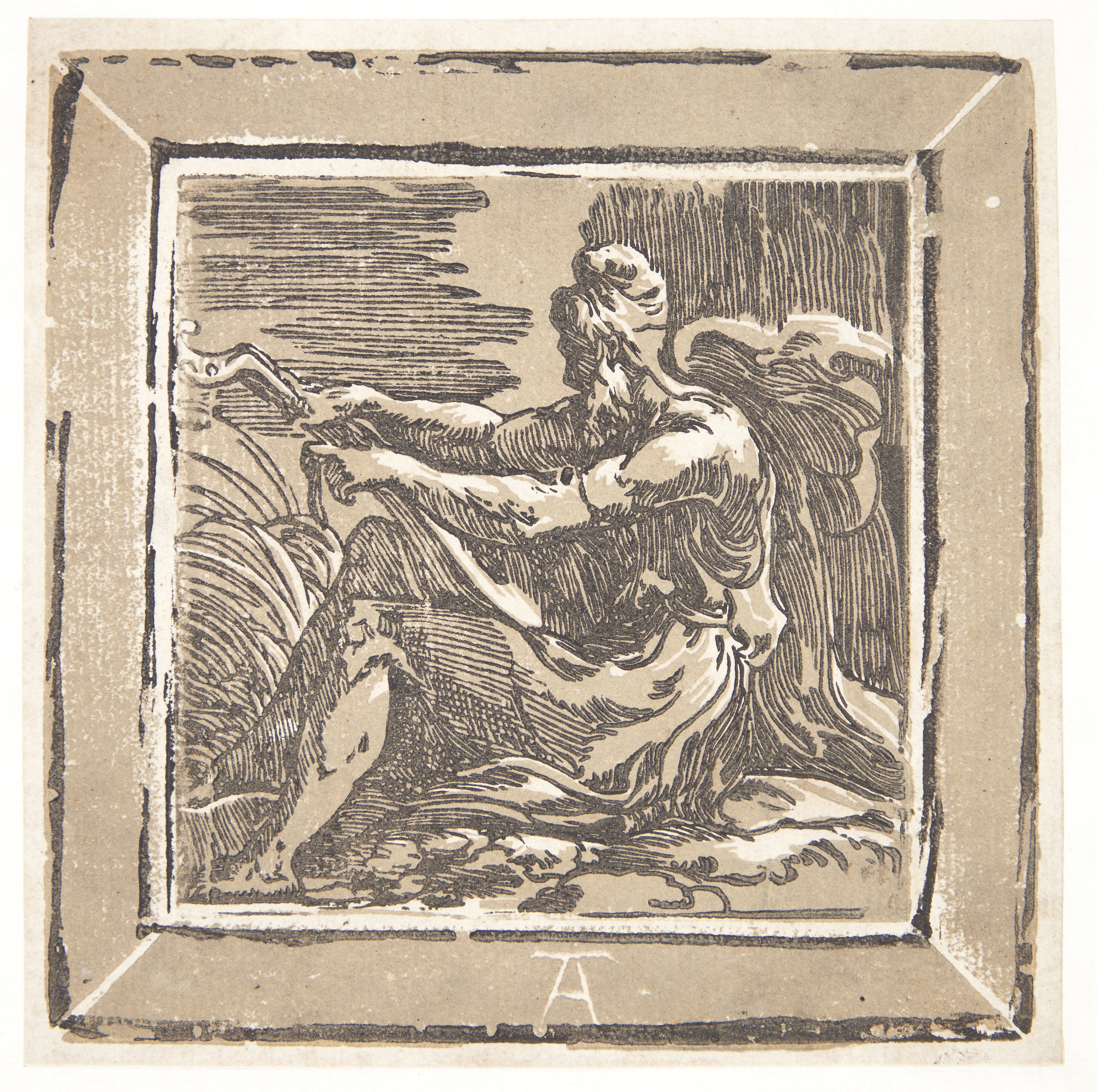 Siddende mand (Orfeus?) med en lut — Antonio da Trento