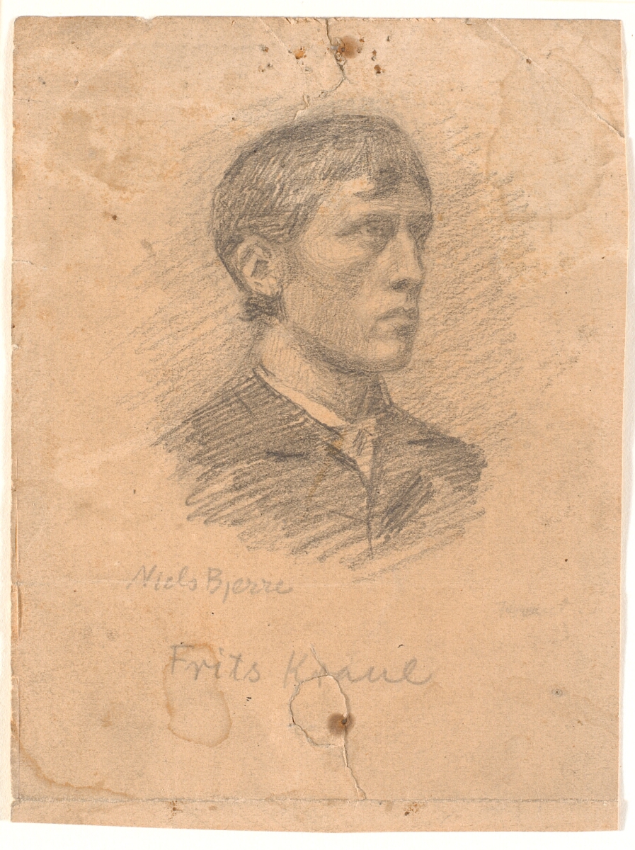 Portræt af maleren Frits Kraul (1862-1935) i 3/4 profil — Niels Bjerre