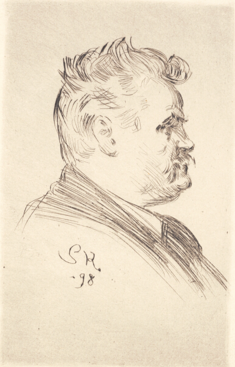 Portræt af Carl Locher, profil — P.S. Krøyer