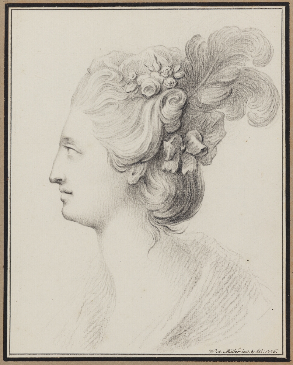 Dameportræt i profil (Caroline Walter?) — W.A. Müller