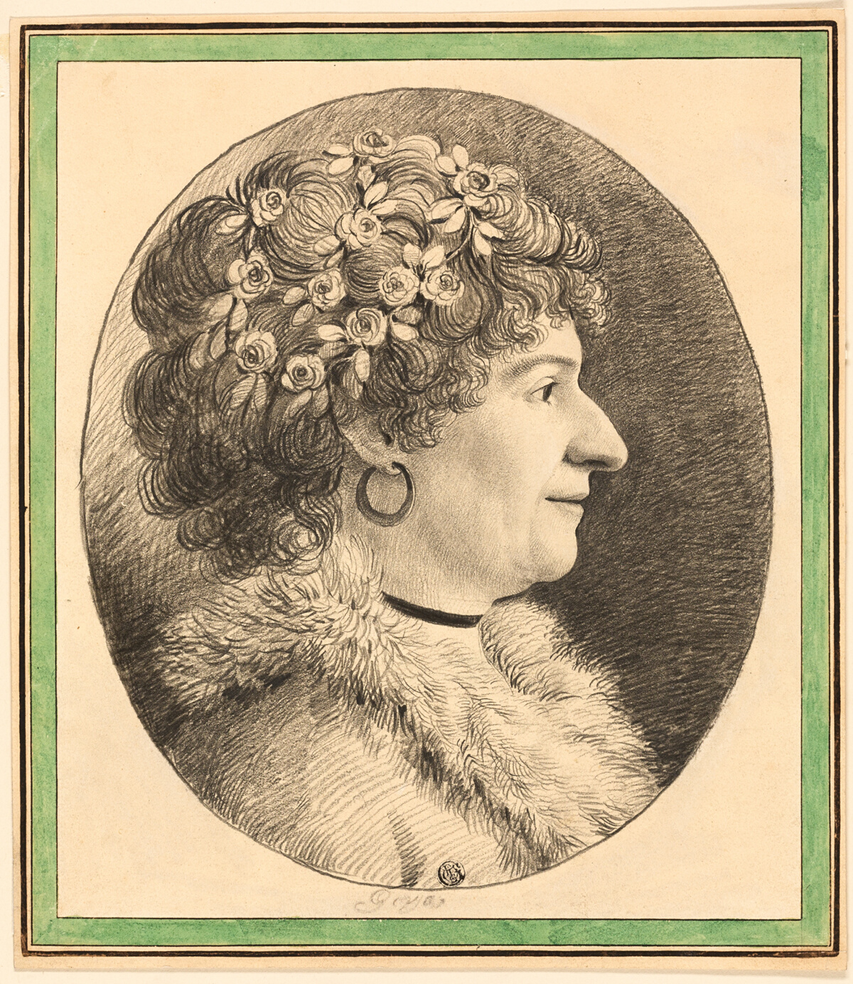 Profile Bust of a Woman with Flowers in Her Hair — Unbekannter Künstler