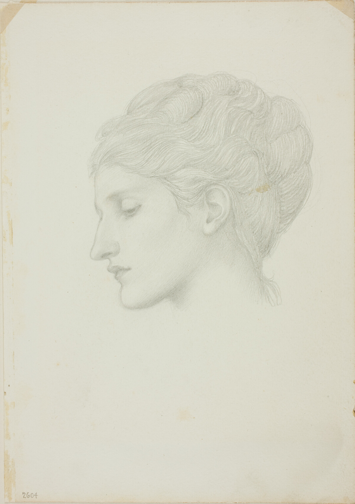 Woman's Head in Profile to Left — Sir Edward Burne-Jones