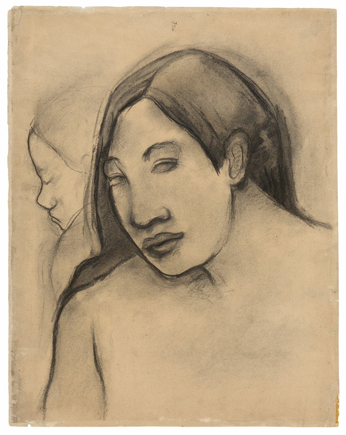 Heads of Tahitian Women, Frontal and Profile Views — Paul Gauguin