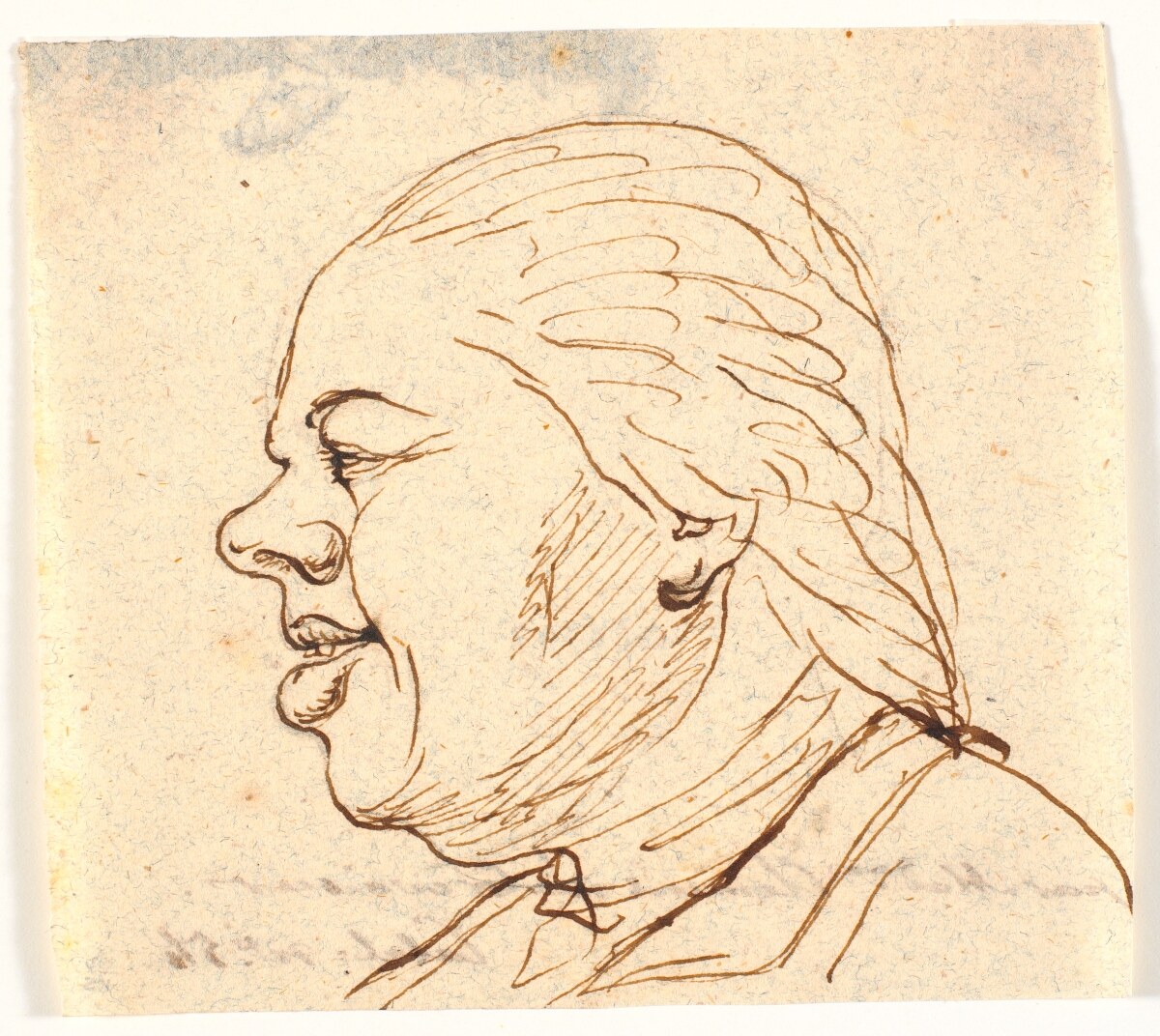 Herreportræt. Profil til venstre. Karikatur — Marie Jeanne Clemens