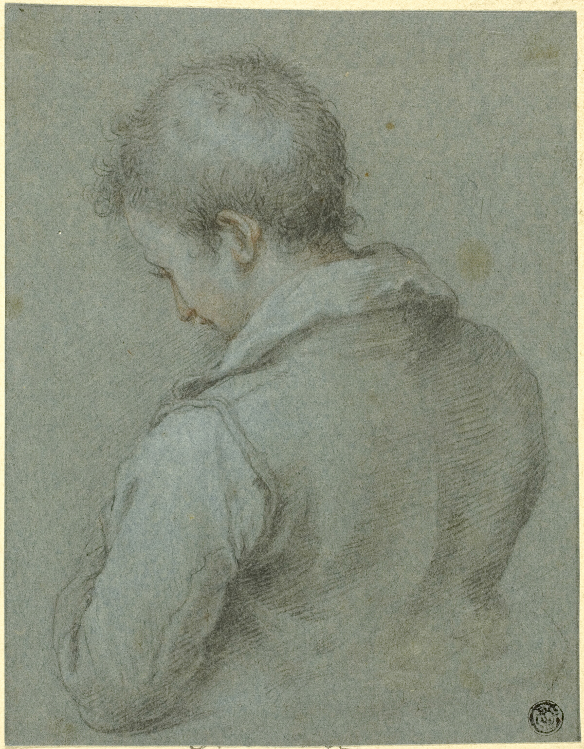 Head and Shoulders of a Man seen from the Back — Isaac Oliver, the elder