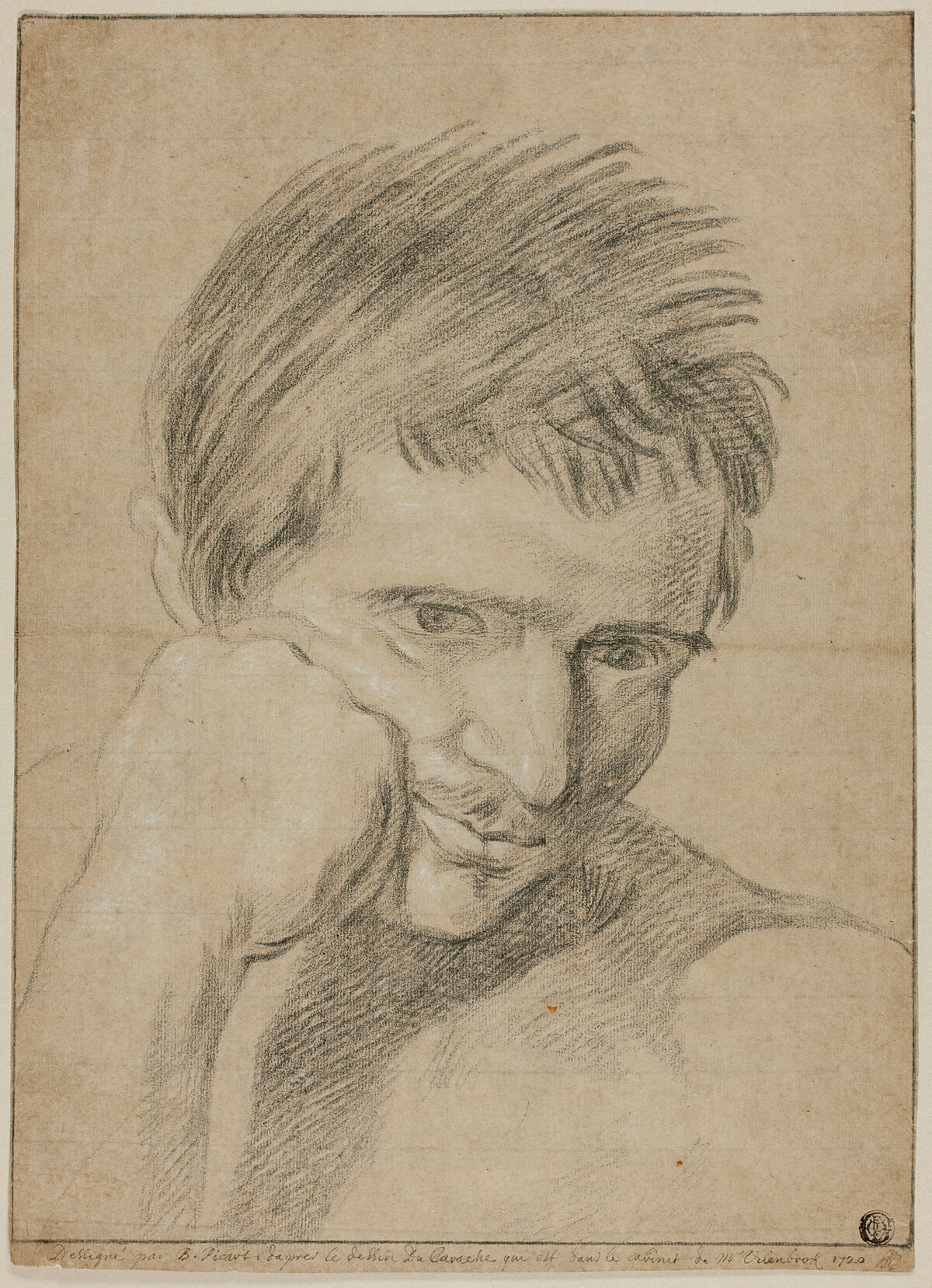 Bust of Young Man Resting Chin on Hand — Bernard Picart