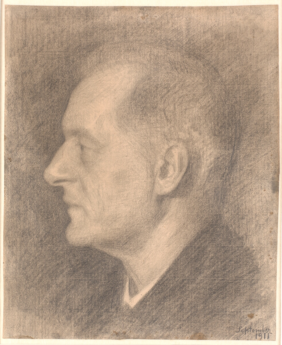 Portræt af Alfred Bramsen, profil m.v. — Vilhelm Hammershøi