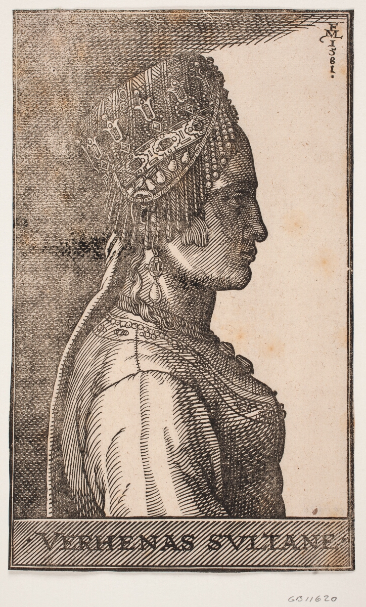Portræt af en sultans kone, profil t.h. — Melchior Lorck