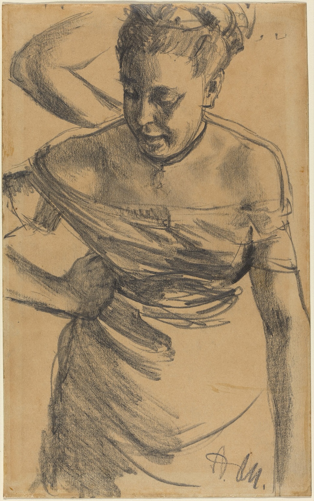 Adolph Menzel, Study of a Woman, c. 1875-1890, NGA 56918 — Adolph Menzel