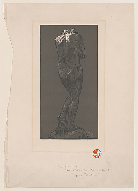Nude statue, seen from behind — Auguste-Louis Lepère