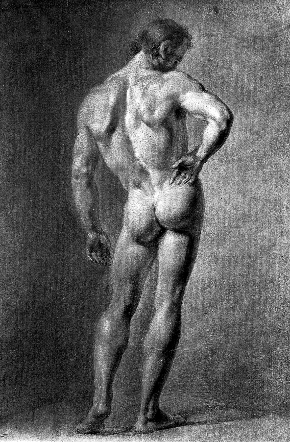 A standing male nude seen from behind. Wellcome L0004485 — Unknown artist