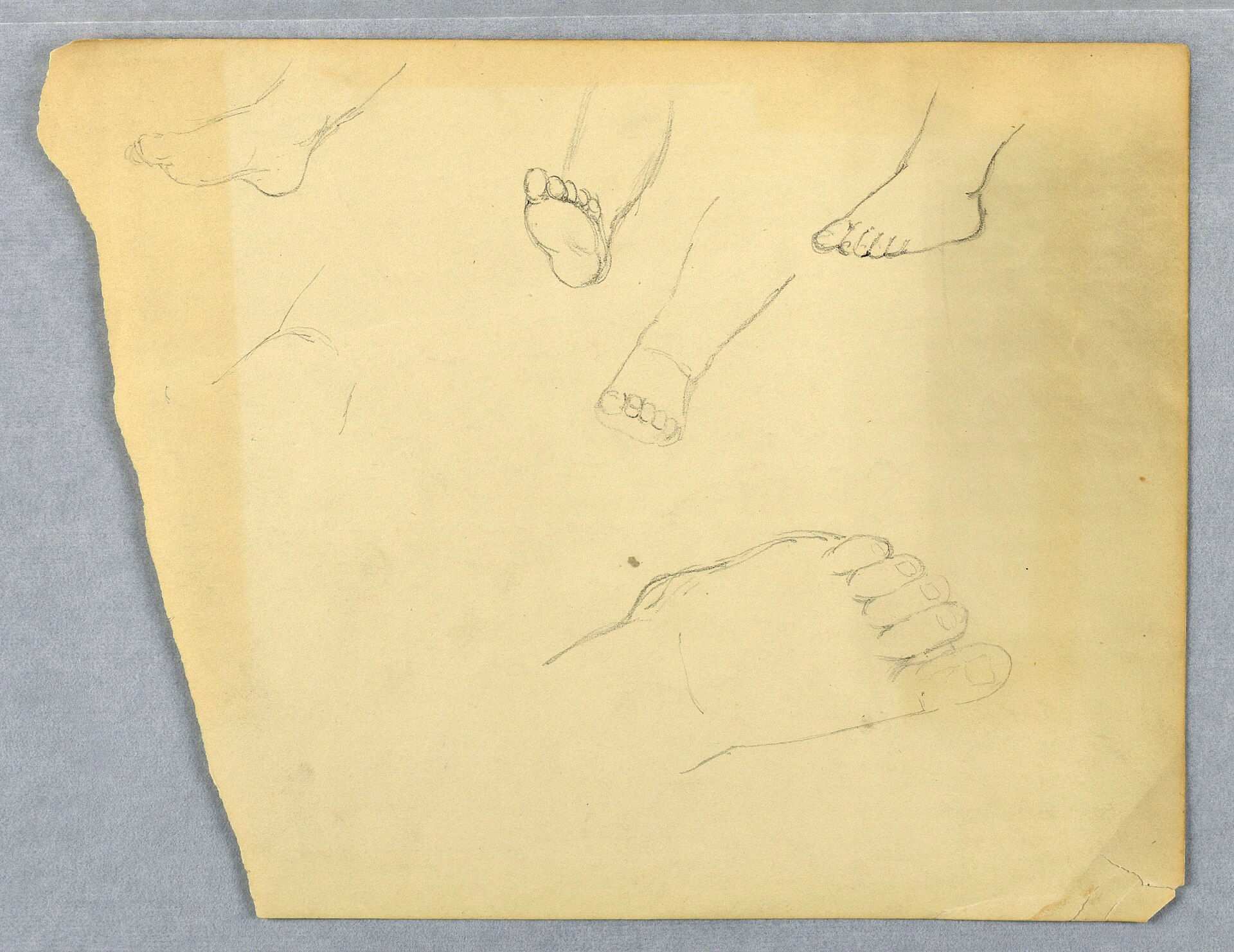 Drawing, Studies of a Child's Left Foot, 1845–55 (CH 18565817) — Daniel Huntington