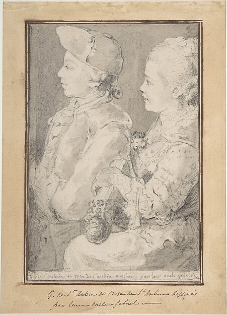 Germain-Augustin and Rose de Saint-Aubin, Drawn by Their Uncle — Gabriel de Saint-Aubin