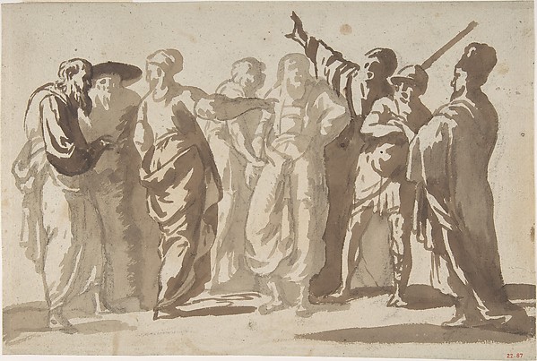 Group of Men — Master of the Large Figure Brush Drawings