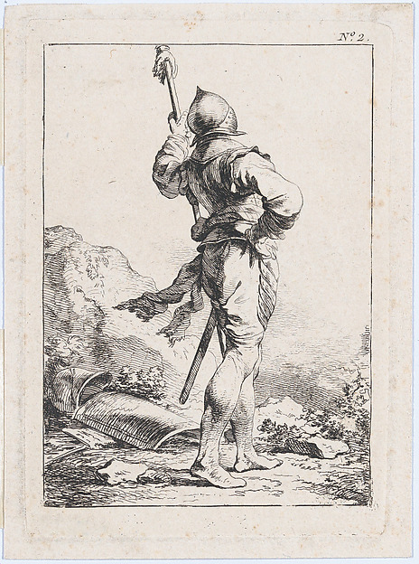 Standing Soldier Seen from Behind — Philippe Jacques de Loutherbourg
