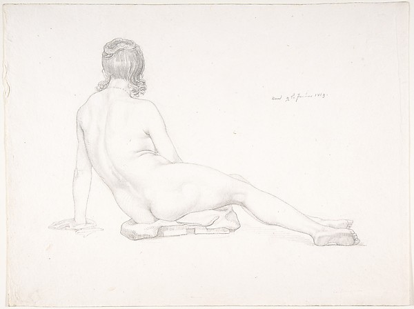 Seated Female Nude Seen from the Back — Samuel Amsler