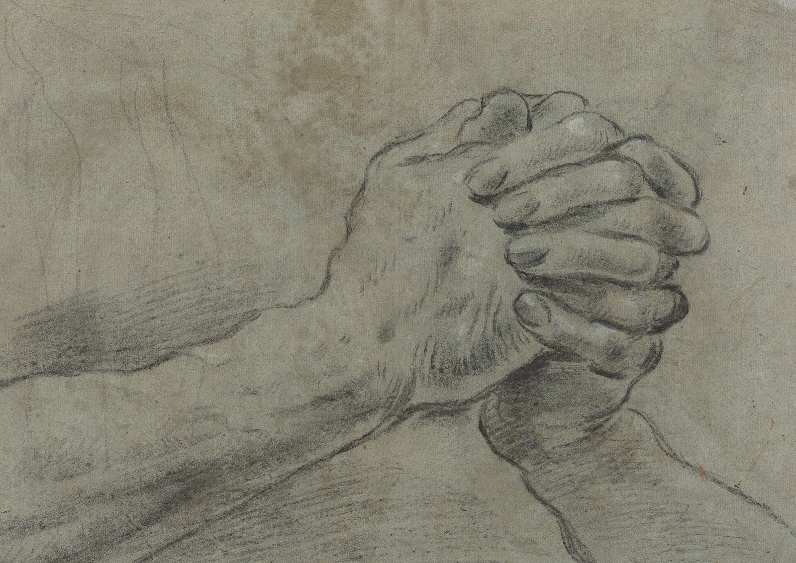 Giacomo Cavedone, Clasped Hands (verso), c. 1612, NGA 79418 — Giacomo Cavedone