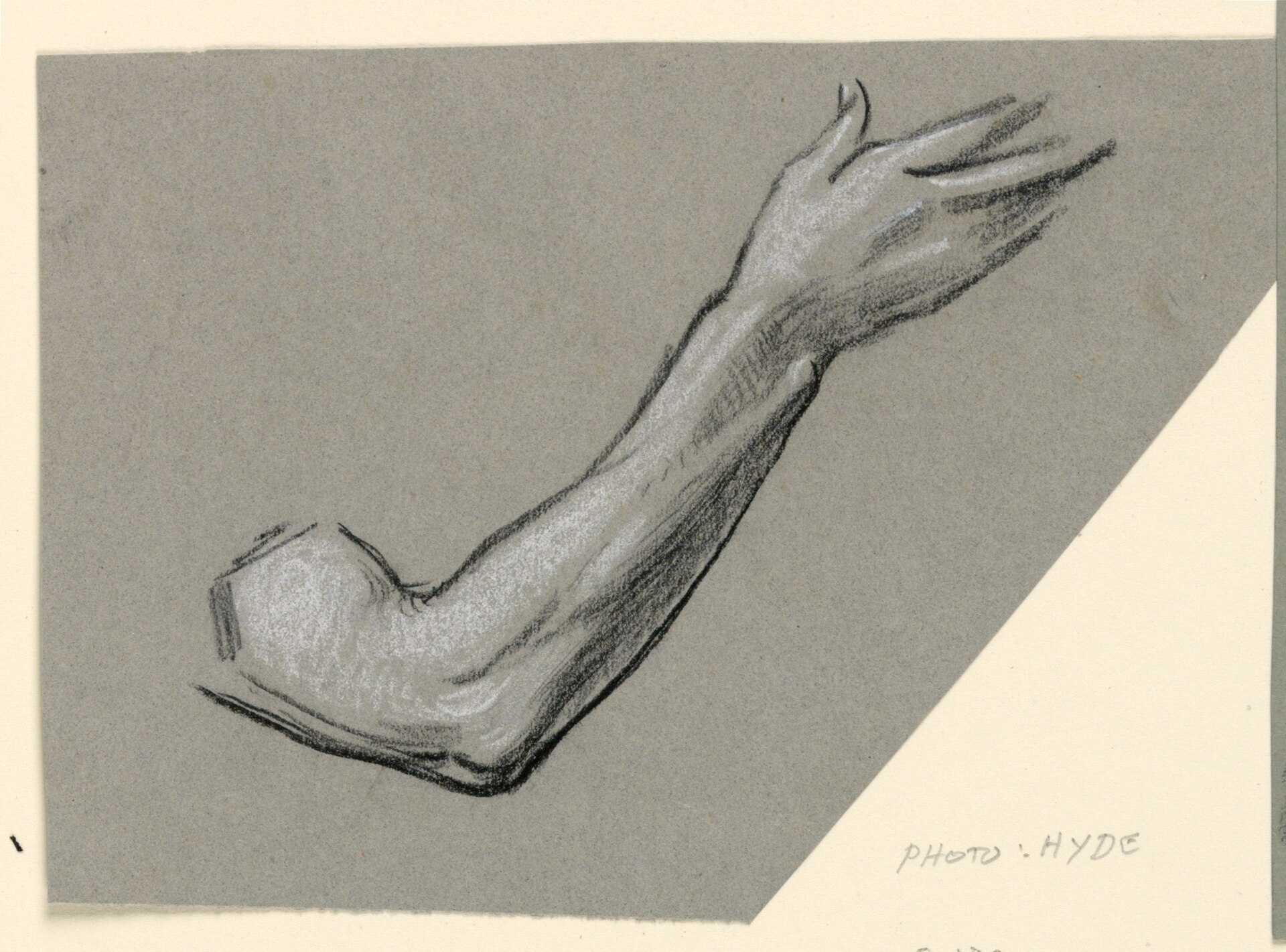 Drawing, detail of an arm, ca. 1885 (CH 18404369) — Elihu Vedder