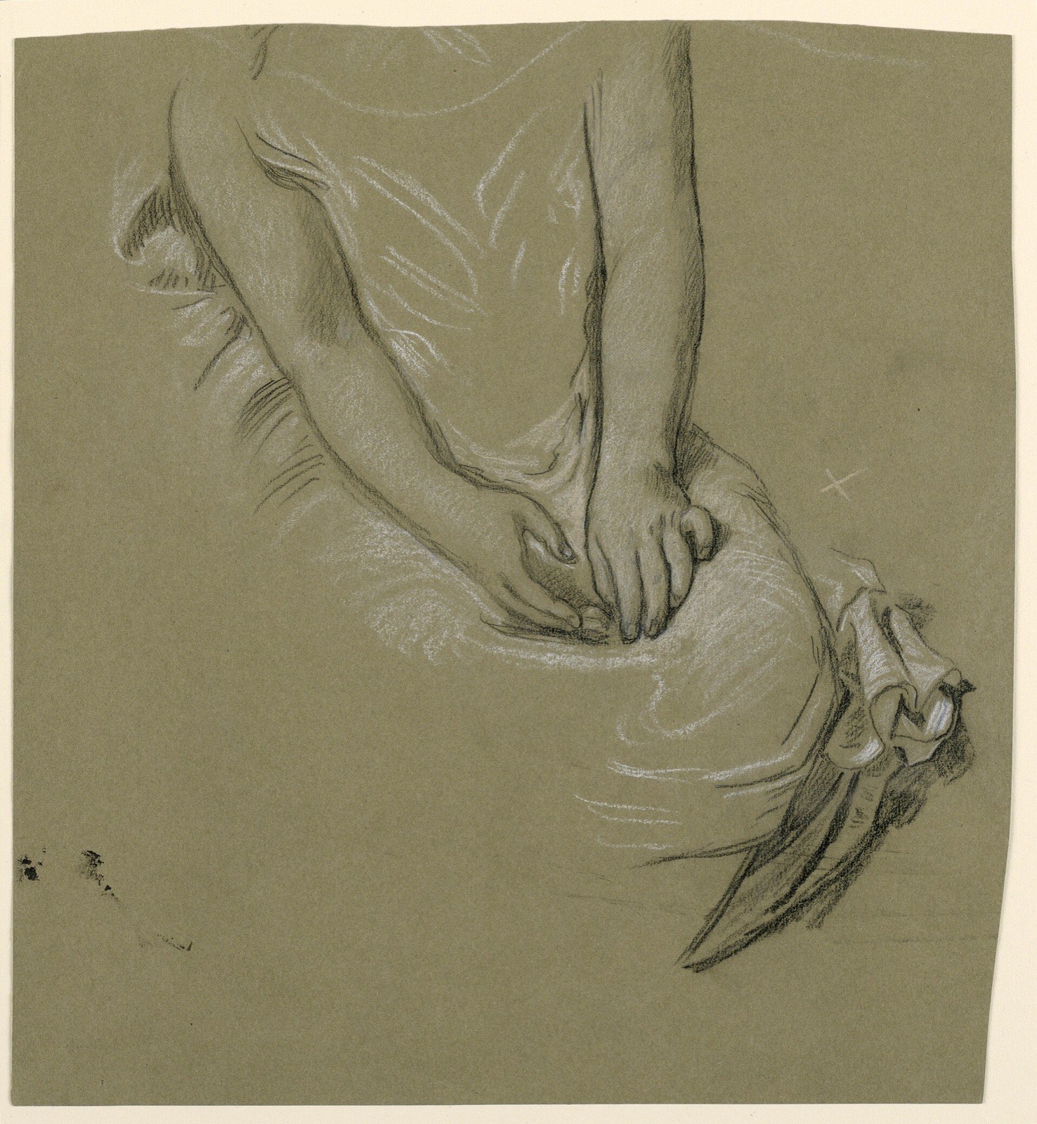 Drawing, female torso study, ca. 1885 (CH 18404553) — Elihu Vedder