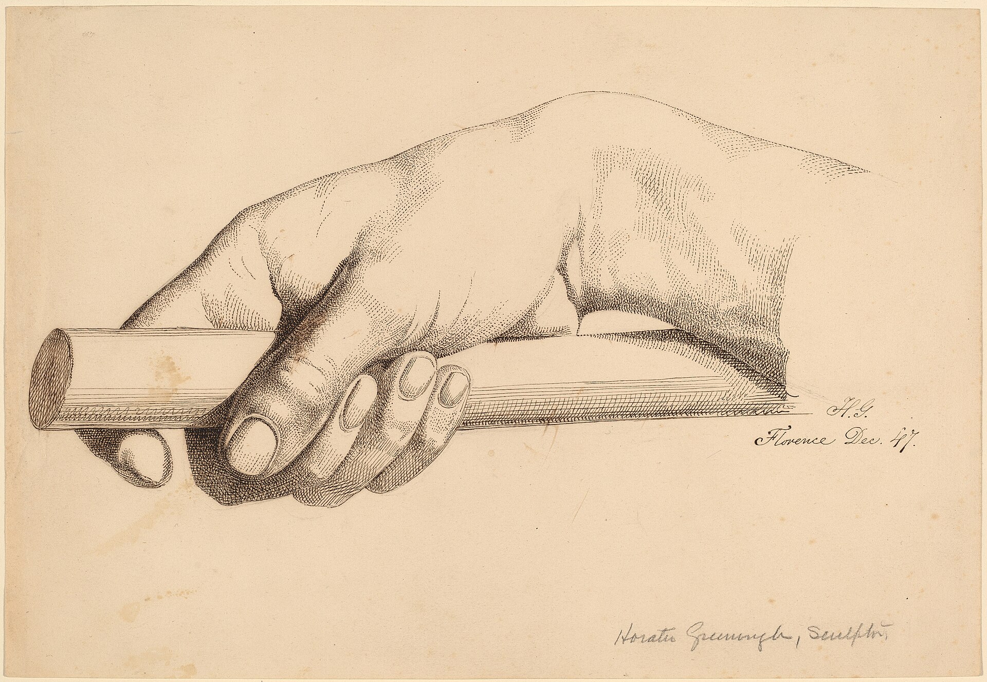 Horatio Greenough, Right Hand Holding Short Rod, 1847, NGA 56997 — Horatio Greenough