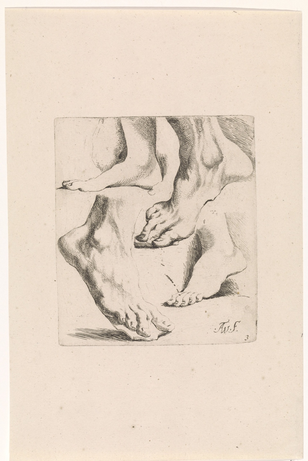 Vier studies van voeten, RP-P-1879-A-2966 — Unbekannter Künstler