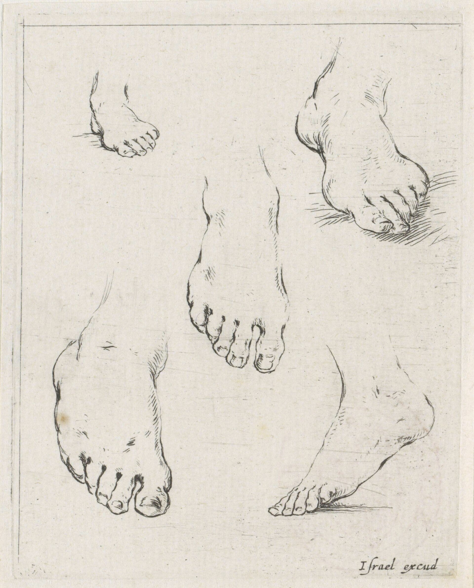 Vijf voeten Tekenvoorbeelden (serietitel) Livre pour apprendre à dessiner (serietitel), RP-P-OB-34.558 — Artiste inconnu