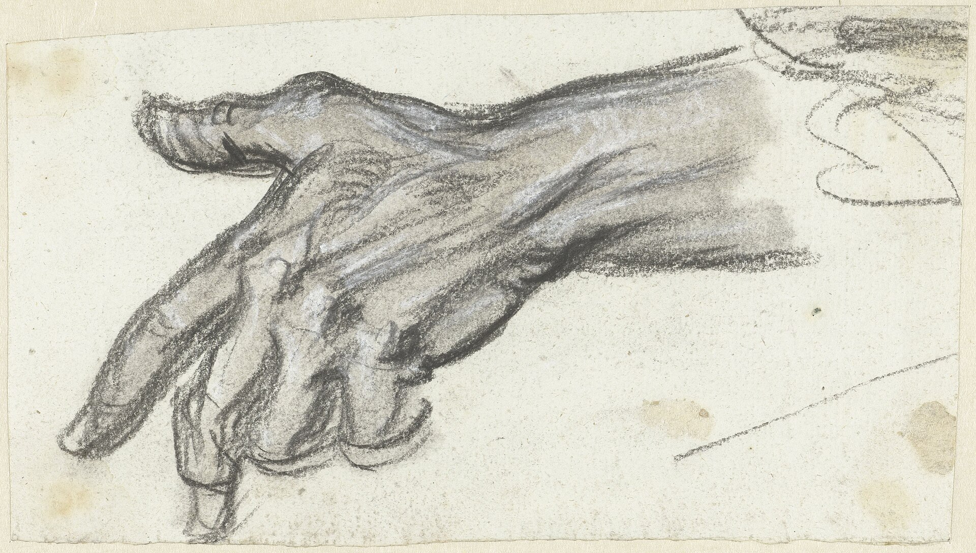 Studie van een hand, RP-T-1952-198 — Unknown artist