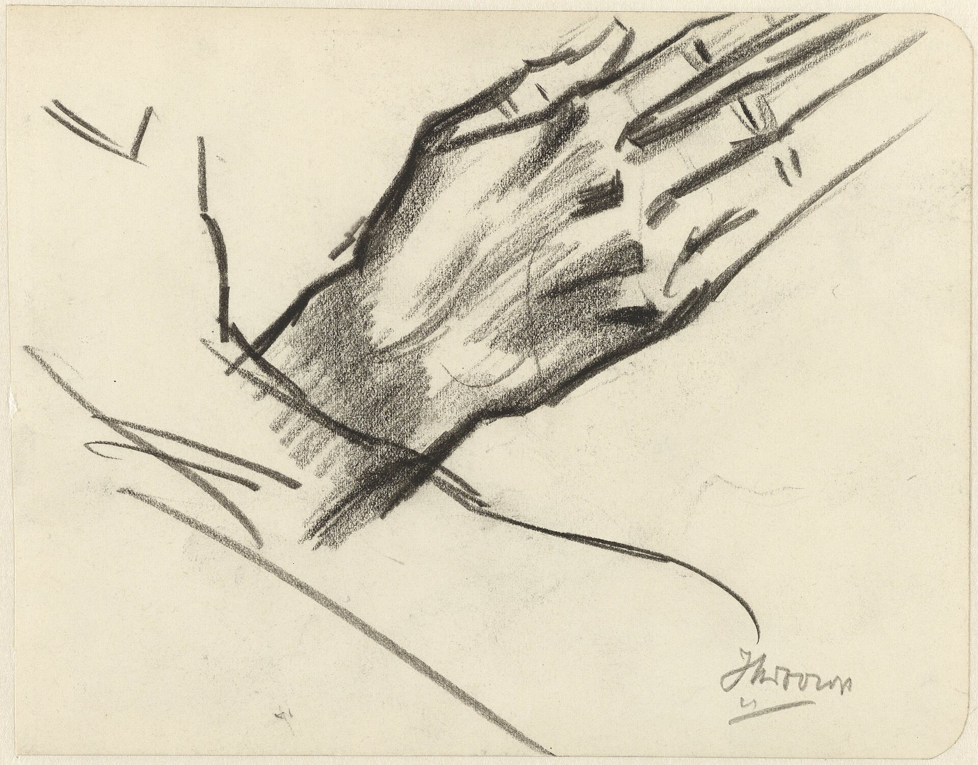 Studie van een hand en een onderarm, RP-T-1928-8 — Unknown artist