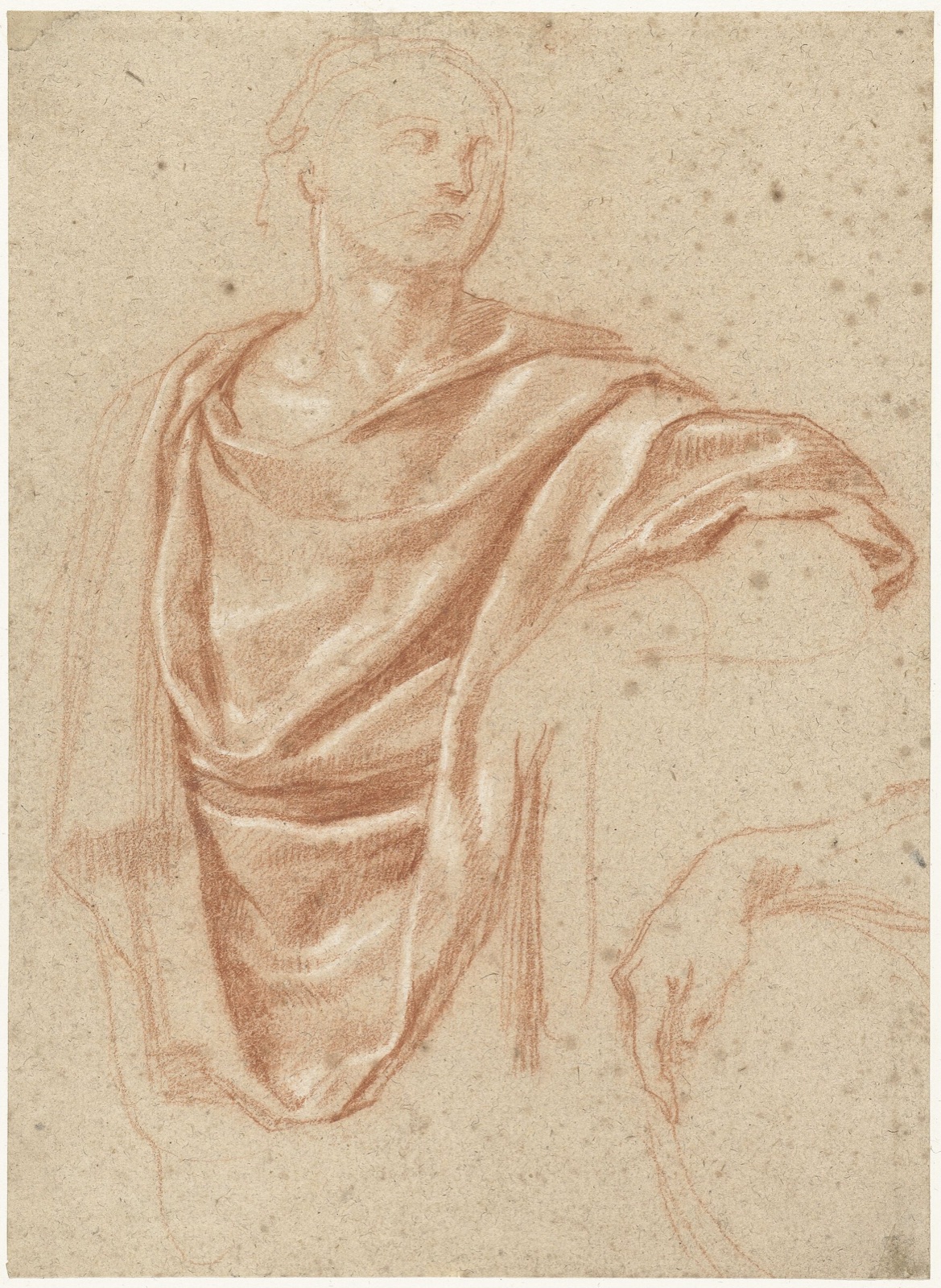 Romein in toga en studie van een hand, RP-T-1964-192 — Artiste inconnu