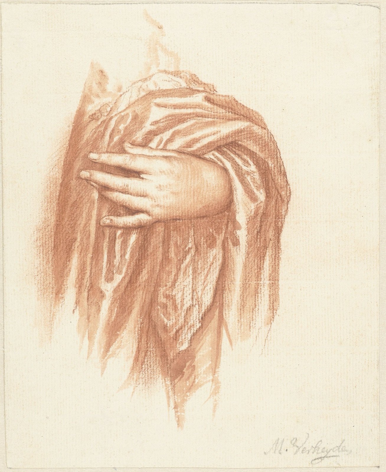 Studie van een linkerhand, RP-T-1889-A-1996 — Unknown artist