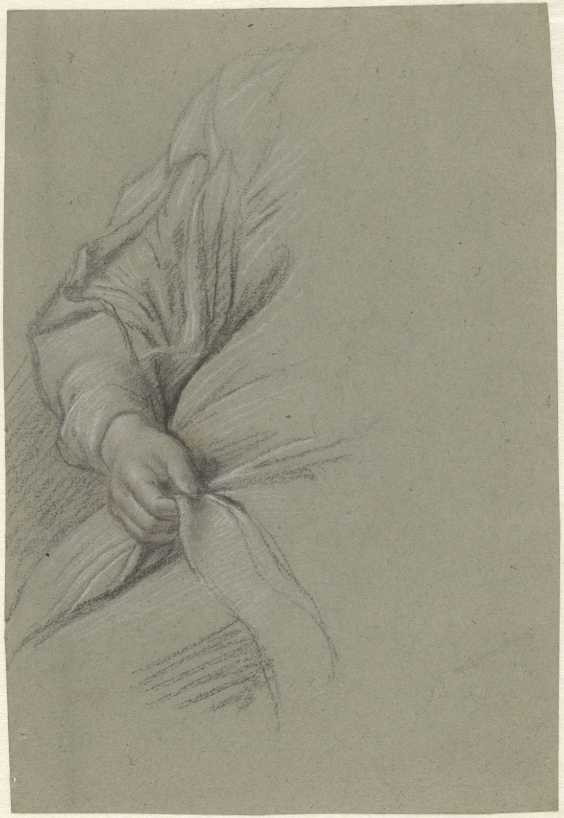 Studie van een arm en een hand in een damesportret Schetsbladen met figuurstudies (serietitel), RP-T-1953-430 — Unknown artist