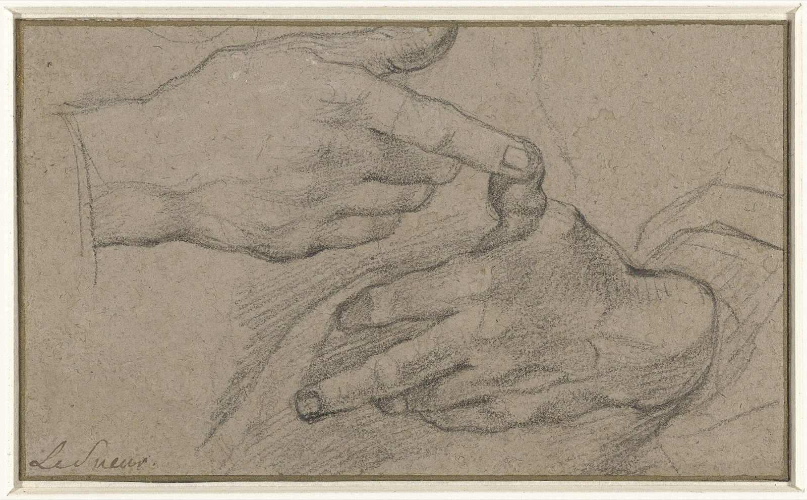 Studie van twee handen, RP-T-1957-326 — Artista ignoto