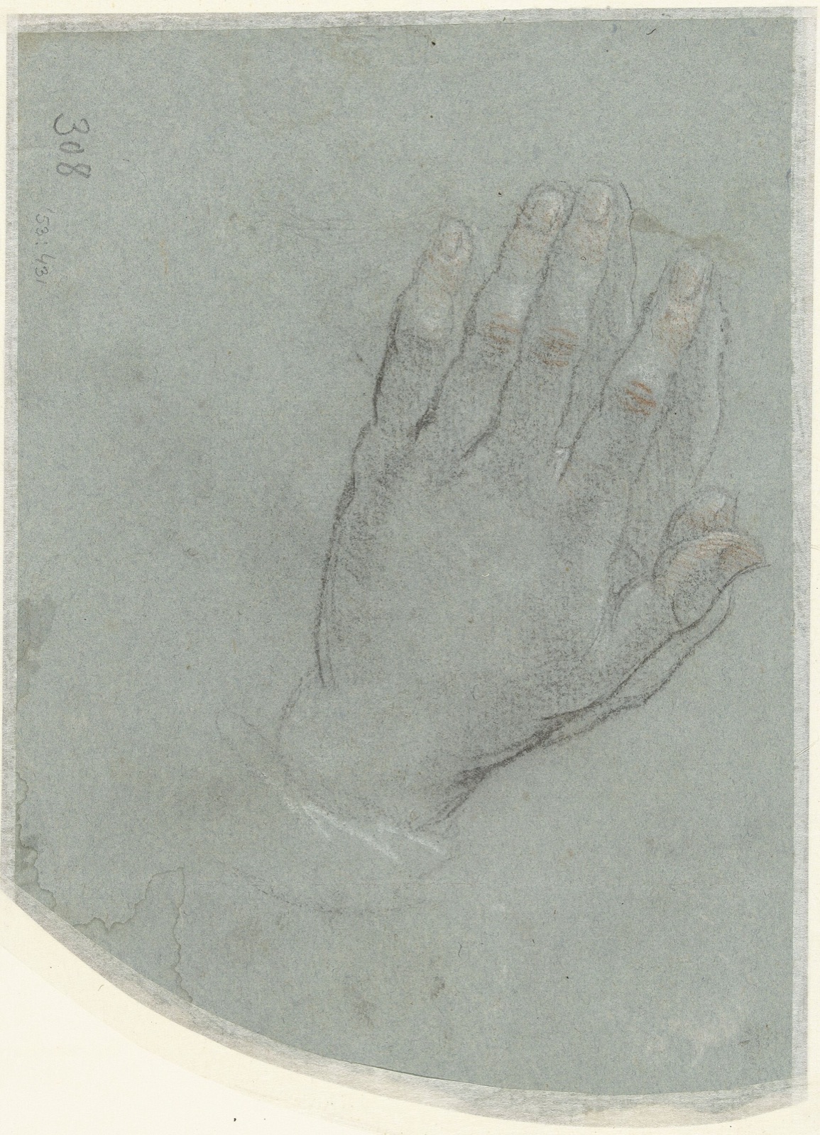 Studie van een paar handen Schetsbladen met figuurstudies (serietitel), RP-T-1953-431(V) — Unbekannter Künstler