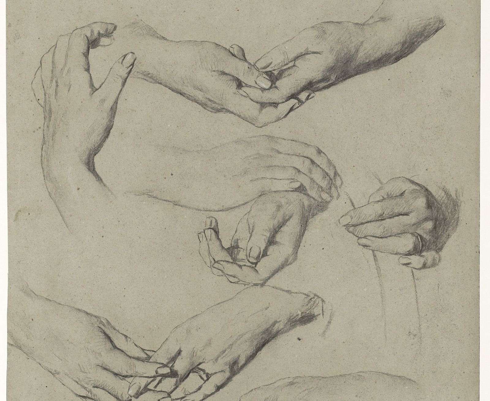 Studies van handen, RP-T-2009-45(R) — Unbekannter Künstler