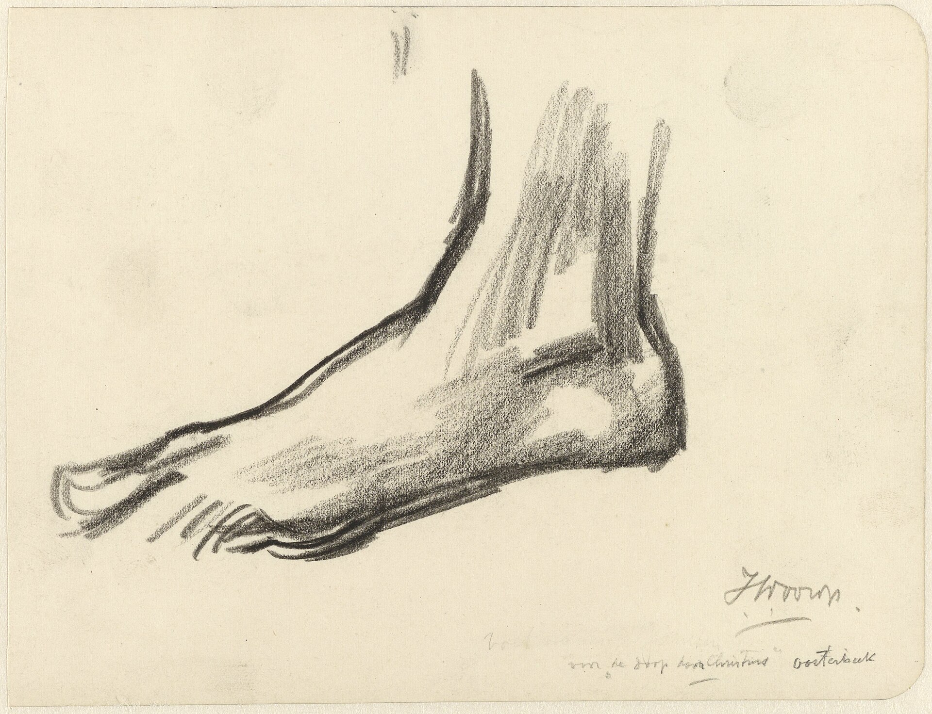Studie van een voet voor de Doop van Christus, RP-T-1928-9 — Artiste inconnu