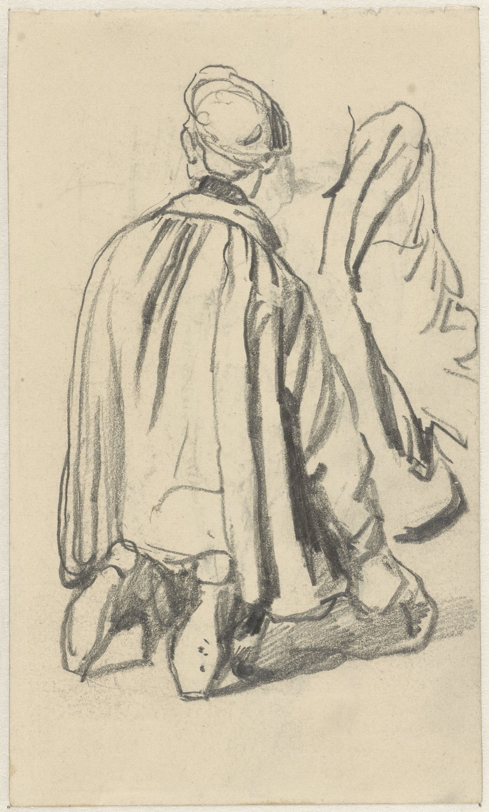 Knielende man, op de rug gezien, RP-T-1949-710(R) — Artiste inconnu