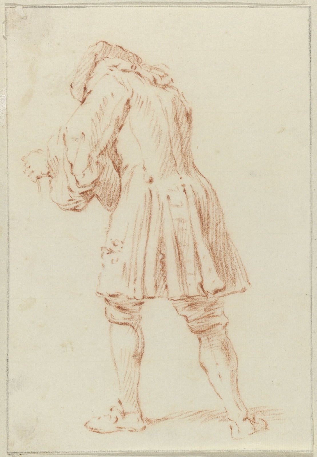 Staande voorover genegen man op de rug gezien, RP-T-1981-265 — Artiste inconnu