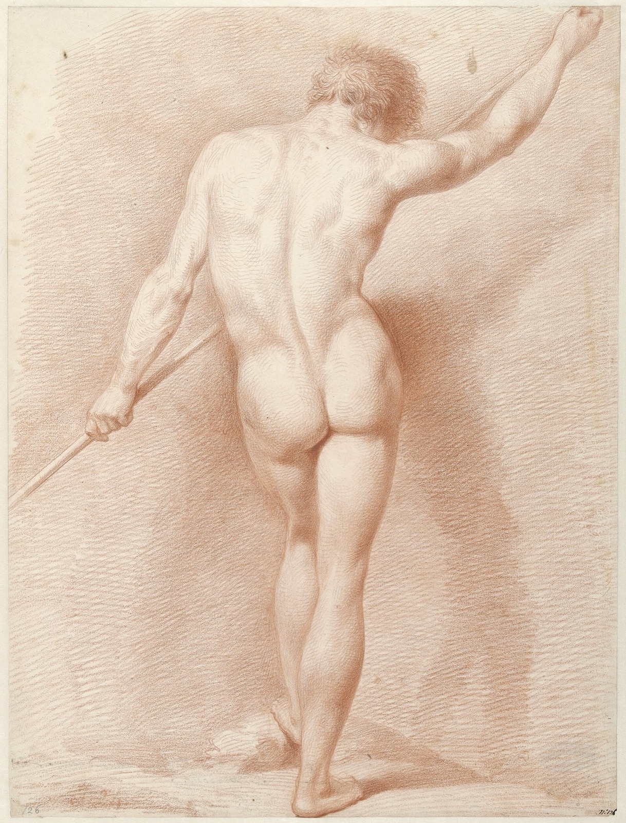 Staand mannelijk naakt, op de rug gezien, RP-T-FM-222 — Artiste inconnu