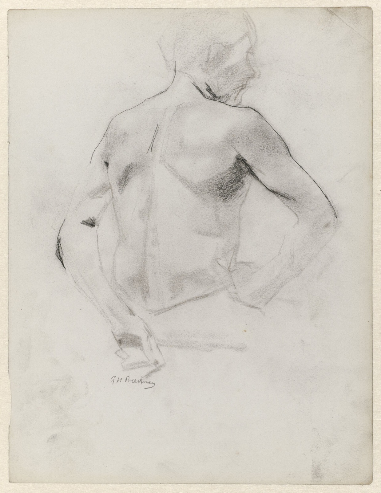 Zittend naakt, op de rug gezien, RP-T-1949-136(R) — Artiste inconnu