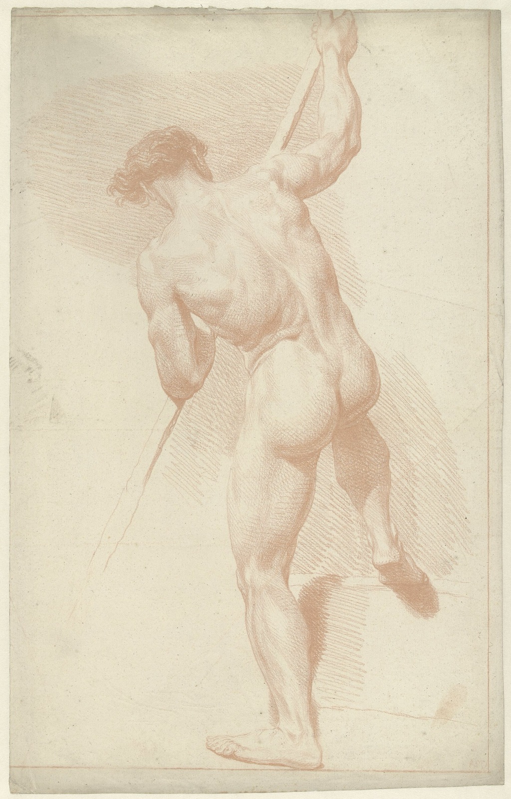 Mannelijk naakt, staand, op de rug gezien, RP-T-00-1323 — Unknown artist