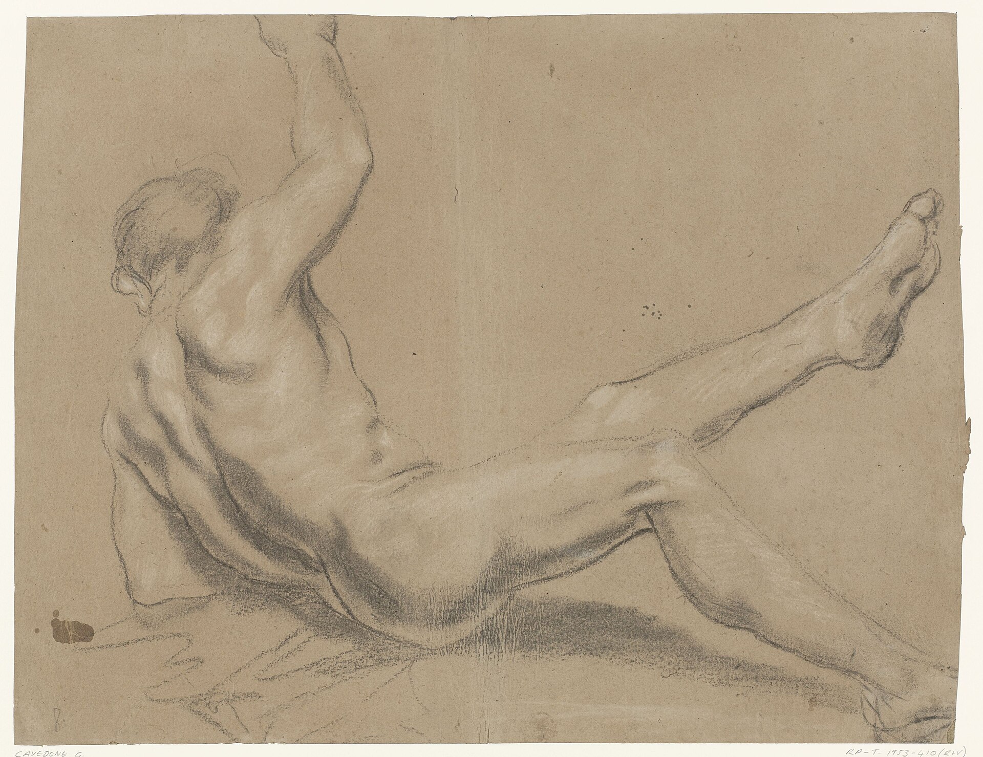 Studie van een vallend mannelijk naakt, RP-T-1953-410(R) — Unknown artist