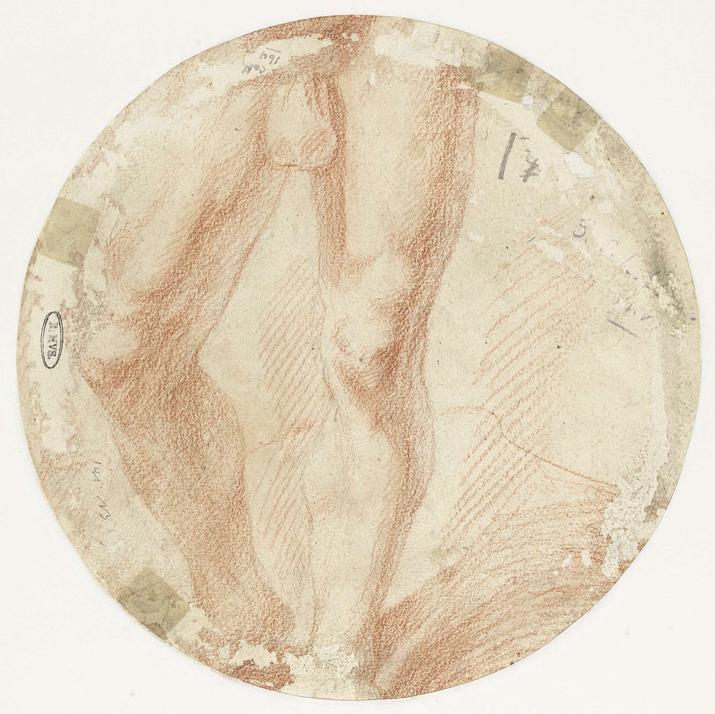 Fragment van een studie van mannelijk naakt, RP-T-1941-13(V) — Unknown artist