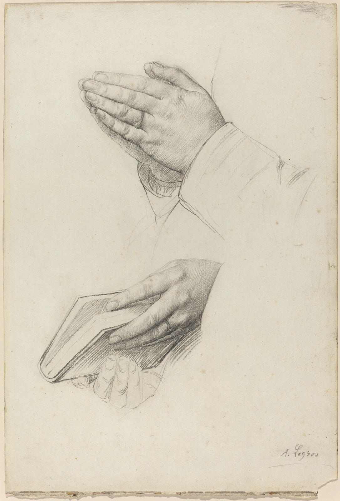 Alphonse Legros, Two Studies of Hands, NGA 8452 — Alphonse Legros