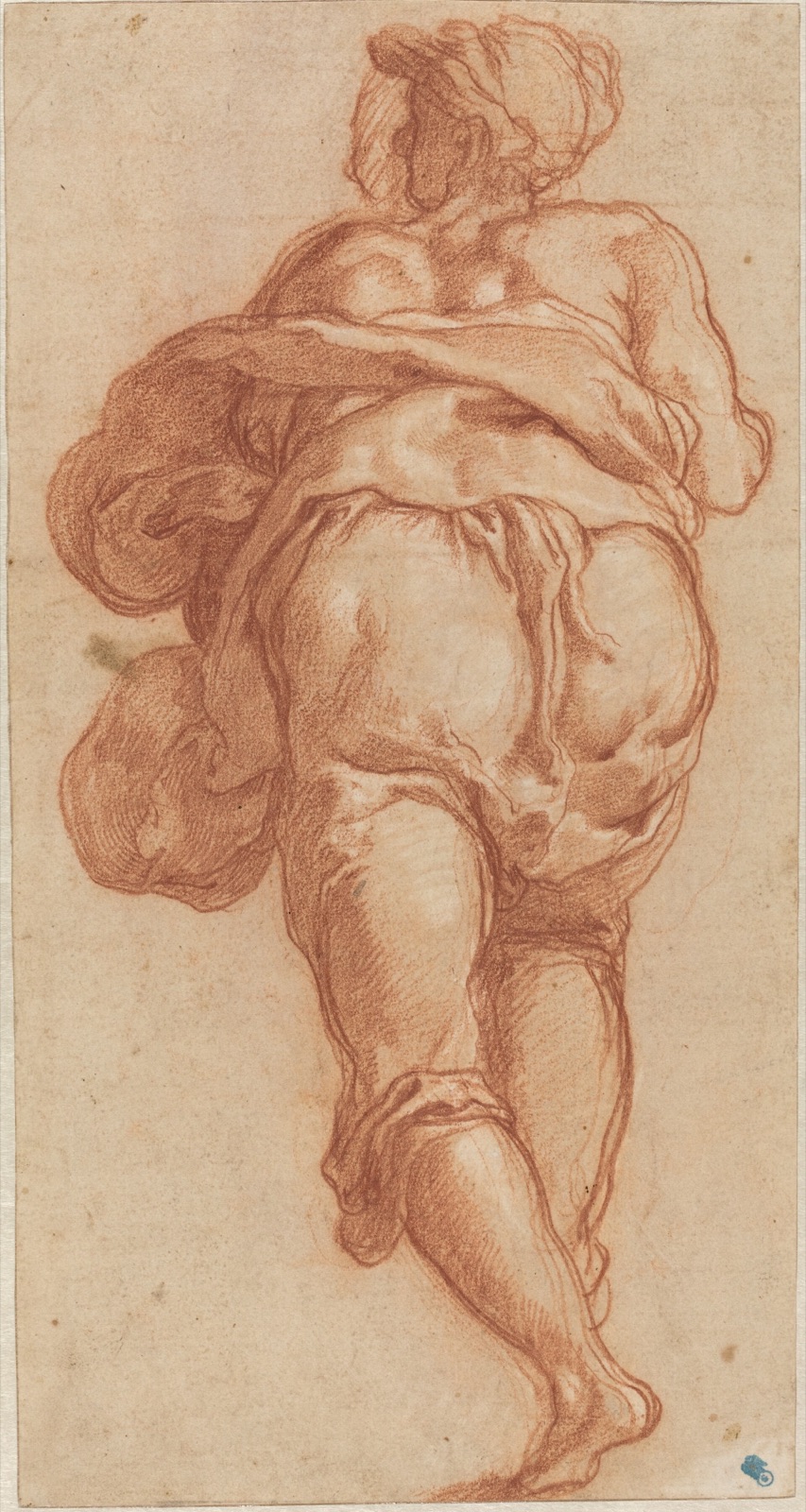 Taddeo Zuccaro, A Man Seen from Behind (recto), c. 1555, NGA 53111 — Taddeo Zuccari