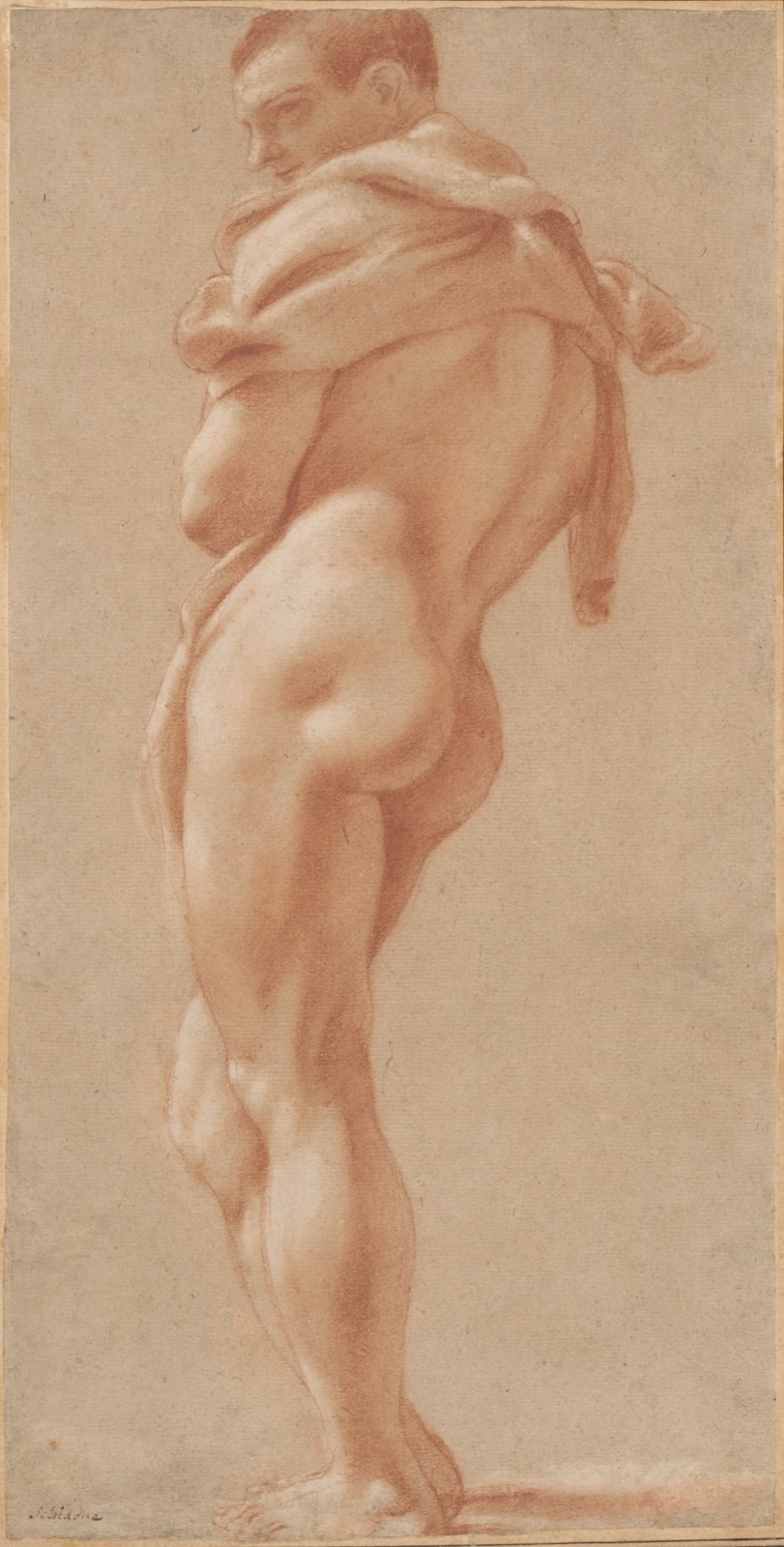 Pietro Faccini, Standing Male Nude Seen from Behind, c. 1590, NGA 206785 — Pietro Faccini