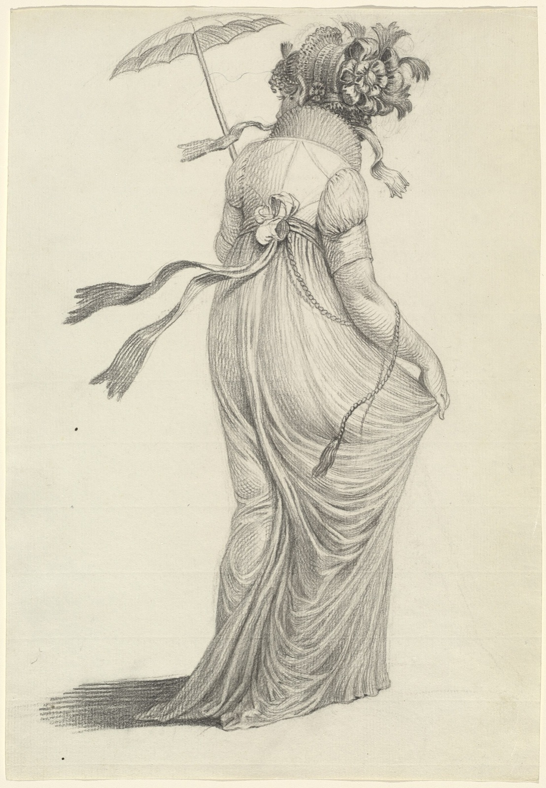 Carl Wilhelm Kolbe, A Fashionable Young Woman Seen from Behind, 1800-1803, NGA 139275 — Carl Wilhelm Kolbe