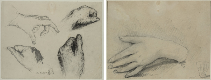 Study of Hands (recto); Study of a Woman's Hand (verso) — Théodule Ribot
