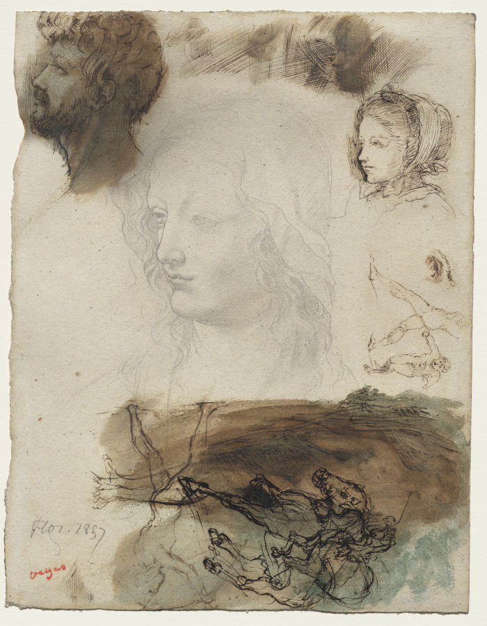 Sheet of Studies and Sketches — Edgar Degas