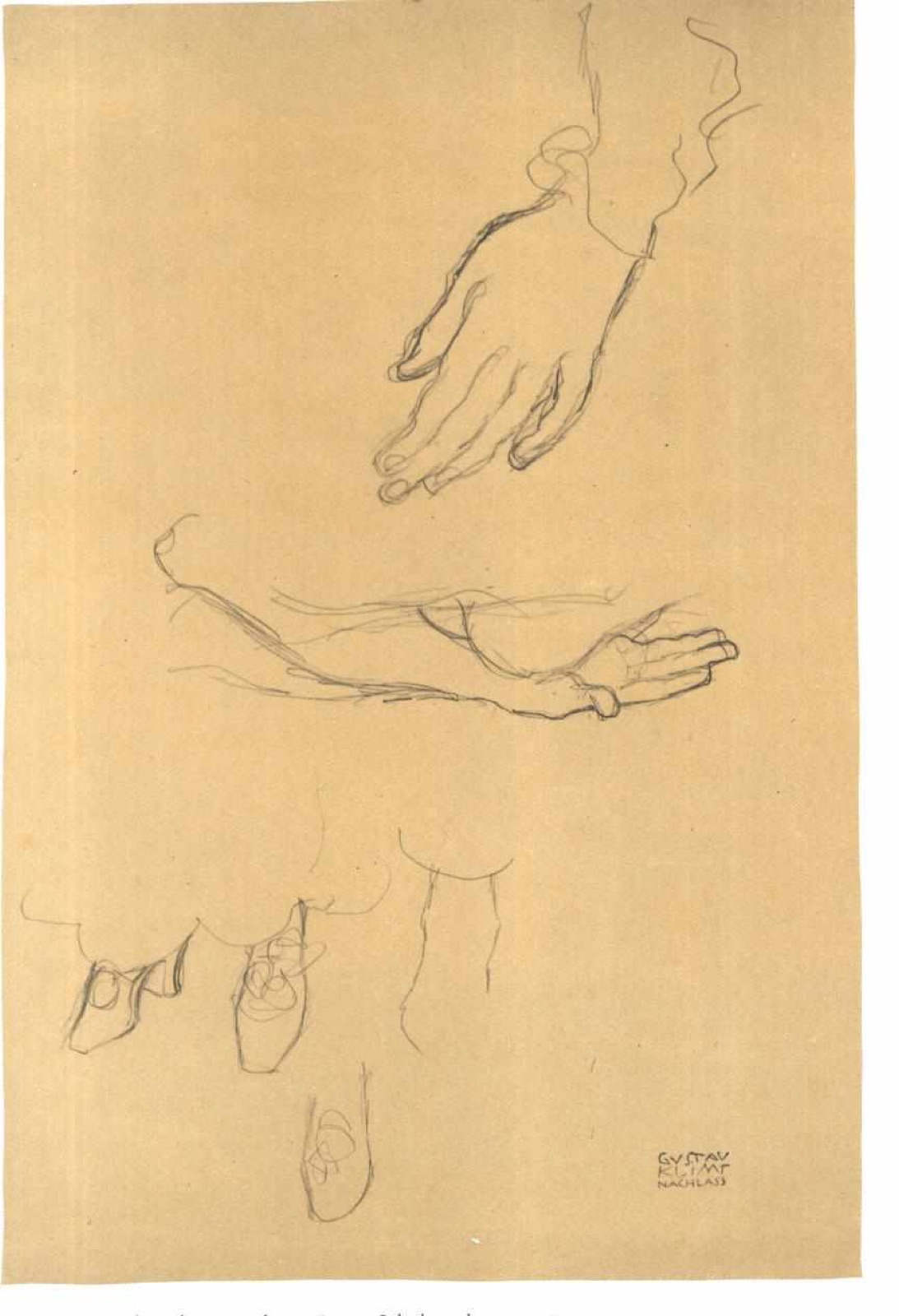 Klimt - Händestudien Schuhstudie — Gustav Klimt
