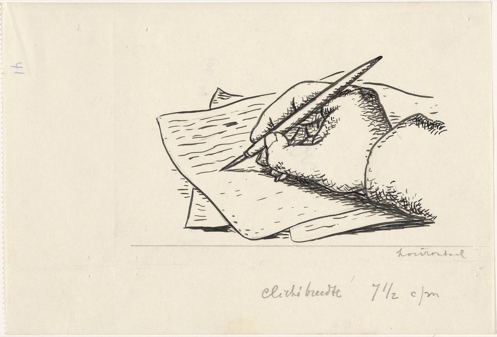 Ontwerp boekillustratie voor Alexander Cohen's Van Anarchie tot Monarchie Schrijvende hand, RP-T-1960-701 — Artiste inconnu